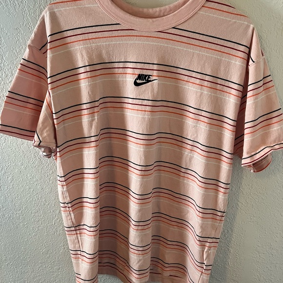 Nike Pink Short Sleeve Tee with Stripes - Picture 1 of 3